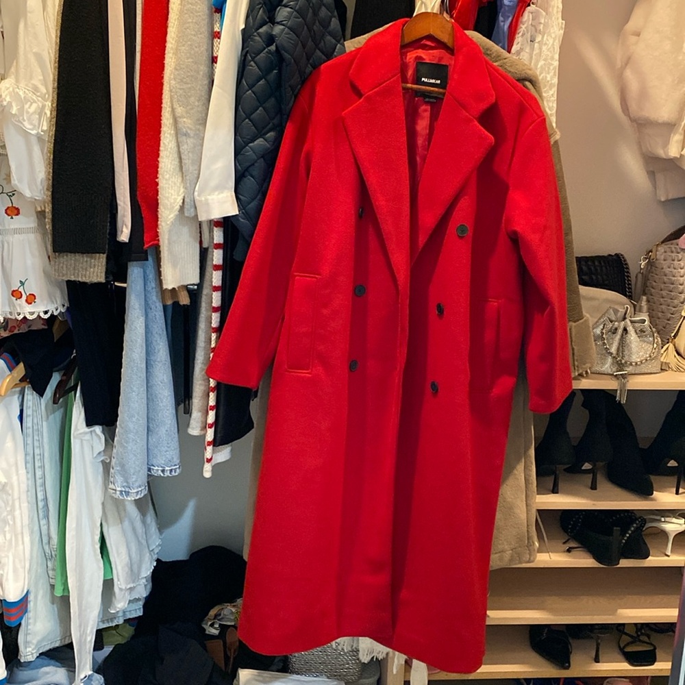 PULL&BEAR long red coat Medium never worn NWOT